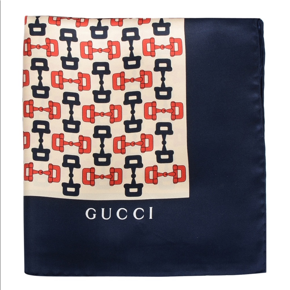 Gucci Horsebit Print Silk Scarf